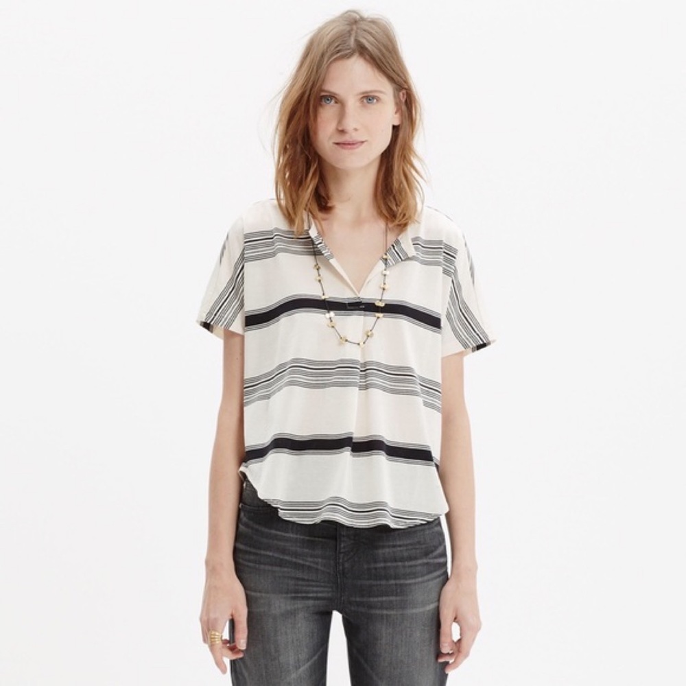 Madewell Luster Split Neck Tee